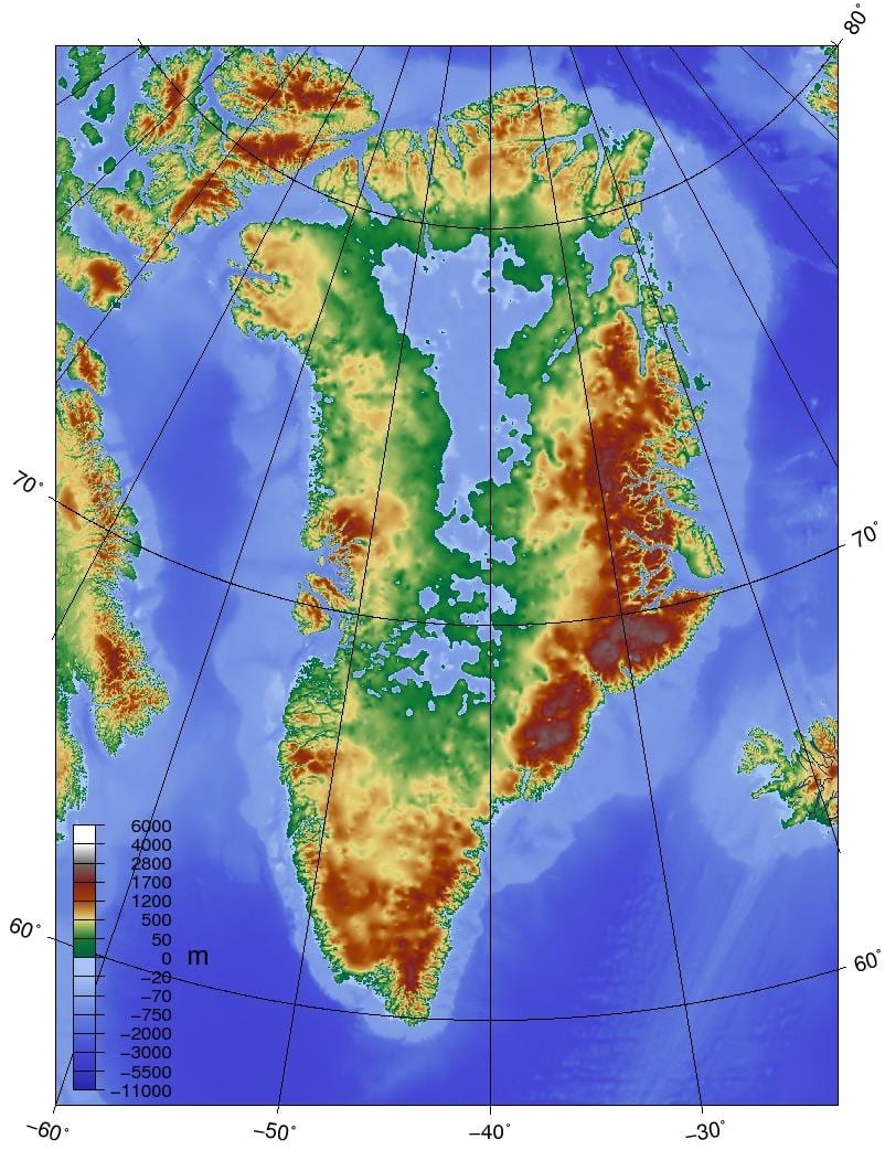 Karte dānija topogrāfiskās