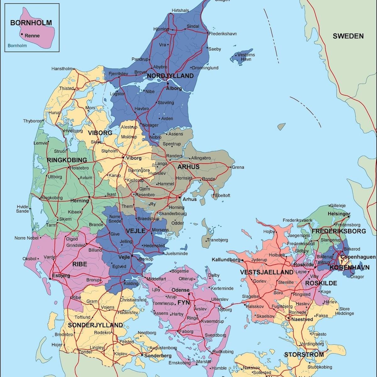 Karte politisko dānija 