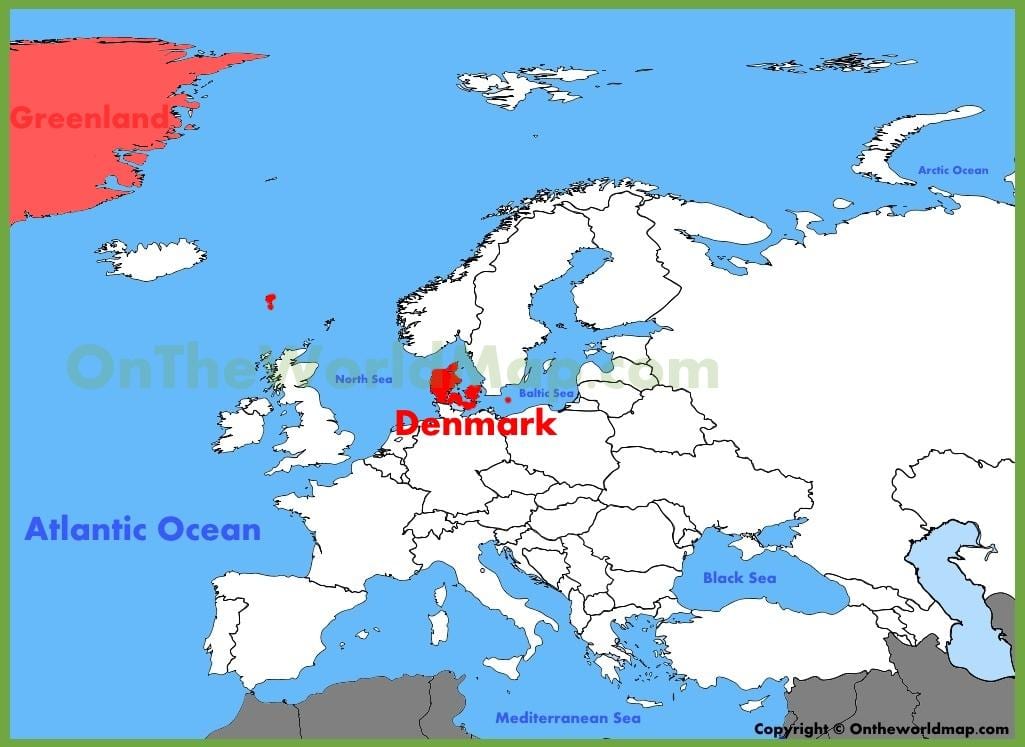 kopenhāgenā, dānijā eiropas karte