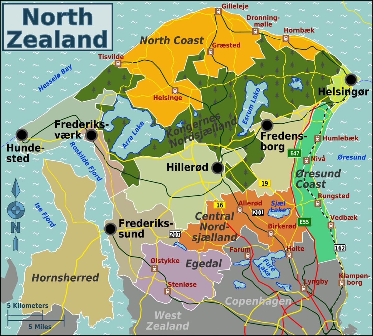 kartes zealand, dānija