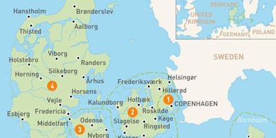 Dānija provincēs karte