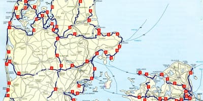 Dānija valsts velo maršruti kartes