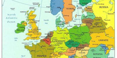 Eiropas karte, kas rāda dānija