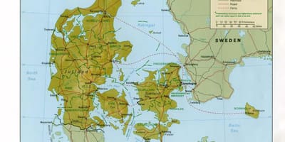 Kartes fiziskās dānija